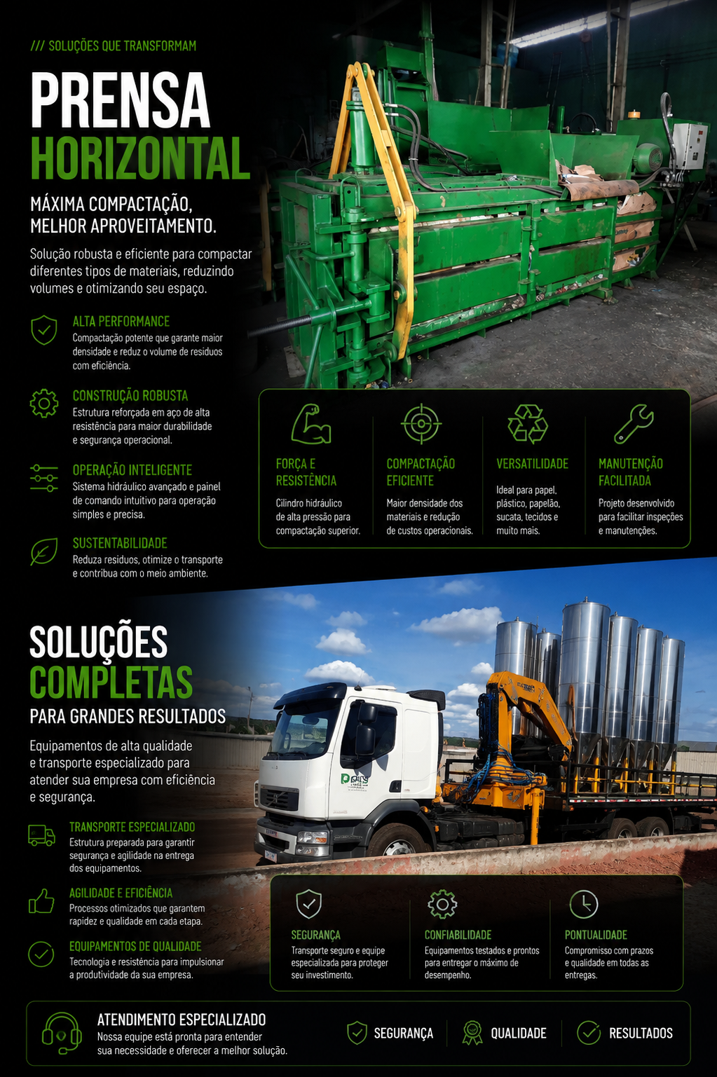 Prensa Horizontal e Munck fabricada pela DGS Tornearia